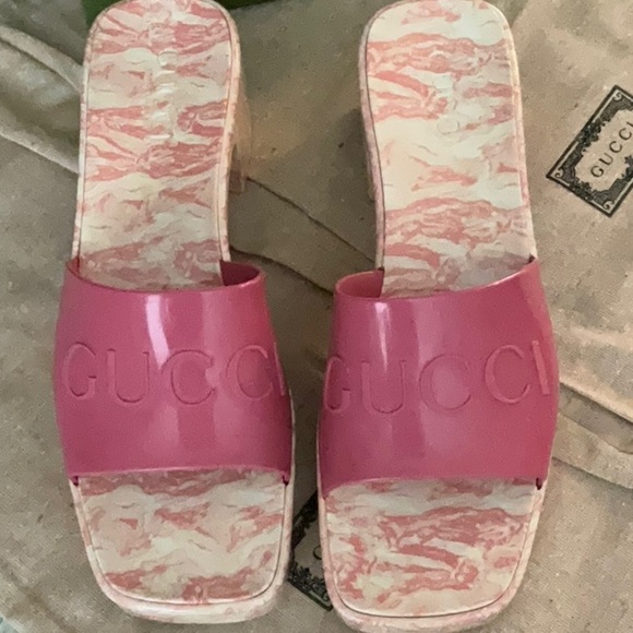 NWT GUCCI HEELED SLIDES - Picture 2 of 12
